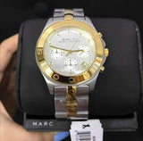 Marc Jacobs Blade Silver Dial Two Tone Steel Strap Watch for Women - MBM3177