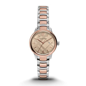 Burberry The Classic Rose Gold Dial Two Tone Steel Strap Watch for Women - BU10117