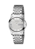 Gucci G Timeless Silver Dial Silver Steel Strap Watch For Women - YA126501