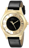 Marc Jacobs Henry Black Skeleton Dial Black Leather Strap Watch for Women - MBM1340