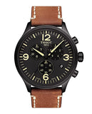 Tissot T Sport Chrono XL Black Dial Brown Leather Strap Watch For Men - T116.617.36.057.00