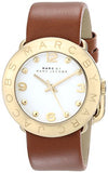 Marc Jacobs Amy White Dial Brown Leather Strap Watch for Women - MBM8574