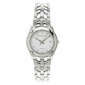 Burberry Heritage Check White Dial Silver Steel Strap Watch for Women - BU1853