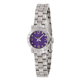 Marc Jacobs Amy Purple Dial Silver Stainless Steel Strap Watch for Women - MBM3228