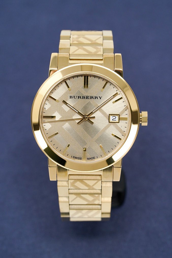 Burberry The City Gold Dial Gold Steel Strap Watch for Men - BU9038