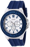 Guess Force White Dial Blue Rubber Strap Watch For Men - W0674G4