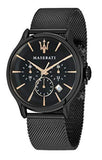 Maserati Epoca 42mm Black Dial Black Mesh Bracelet Watch For Men - R8873618006