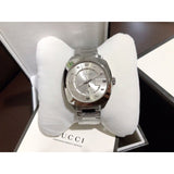 Gucci GG2570 Silver Dial Silver Steel Strap Watch For Men - YA142308