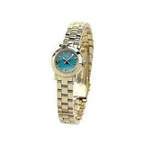 Marc Jacobs Amy Dinky Turquoise Dial Gold Stainless Steel Strap Watch for Women - MBM3229