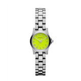 Marc Jacobs Henry Neon Yellow Dial Silver Stainless Steel Strap Watch for Women - MBM3201