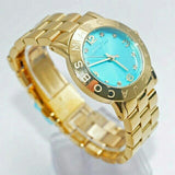 Marc Jacobs Amy Turquoise Dial Gold Stainless Steel Strap Watch for Women - MBM3220