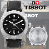 Tissot PR 100 Sport Quartz Black Dial Black Leather Strap Watch For Men - T101.610.16.051.00