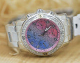 Guess Confetti Multicolored Dial Silver Steel Strap Watch For Women - W0774L1