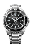 Citizen Promaster Diver Chronograph Black Dial Silver Steel Strap Watch For Men - BN0190-82E