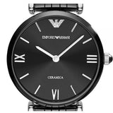 Emporio Armani Ceramica Black Dial Black Ceramic Strap Watch For Women - AR1487