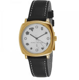 Marc Jacobs Mandy White Dial Black Leather Strap Watch for Women - MJ1564