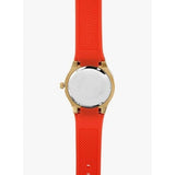 Guess Jet Setter Golden Dial Orange Rubber Watch For Women - W0564L2