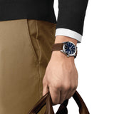 Tissot Gentlemen Powermatic 80 Silicium Blue Dial Brown Leather Strap Watch For Men - T127.407.16.041.00