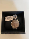 Marc Jacobs Baker Brown Dial Silver Stainless Steel Strap Watch For Women - MBM3329