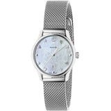 Gucci G-Timeless Mother of Pearl Dial Silver Mesh Bracelet Watch For Women - YA1264040