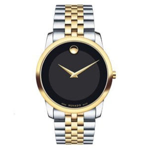 Movado Museum Classic Black Dial Two Tone Steel Strap Watch For Women - 0606605