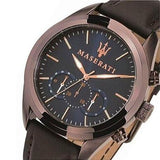 Maserati Traguardo Chronograph Blue Dial Brown Leather Strap Watch For Men - R8871612008