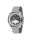 Maserati Traguardo Chronograph Black Dial Silver Mesh Bracelet Watch For Men - R8873612008