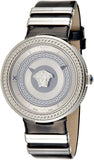 Versace V Metal Icon Silver Dial Black & Silver Strap Watch for Women - VLC010014