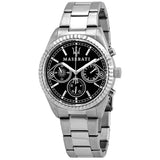 Maserati Competizione Chronograph Black Dial Silver Steel Strap Watch For Men - R8853100014