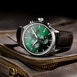 Tissot Chrono XL Chronograph Classic Brown Strap Green Dial Watch For Men - T116.617.16.091.00