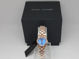 Marc Jacobs Henry Dinky Blue Dial Rose Gold Stainless Steel Strap Watch for Women - MBM3204