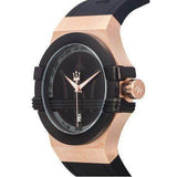 Maserati Potenza Black & Rose Gold Dial Black Rubber Strap Watch For Men - R8851108002