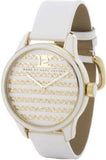 Marc Jacobs Lidia Stripe White Dial White Leather Strap Watch for Women - MBM1164