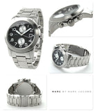 Marc Jacobs Larry Black Dial Silver Stainless Steel Strap Watch for Men - MBM5050