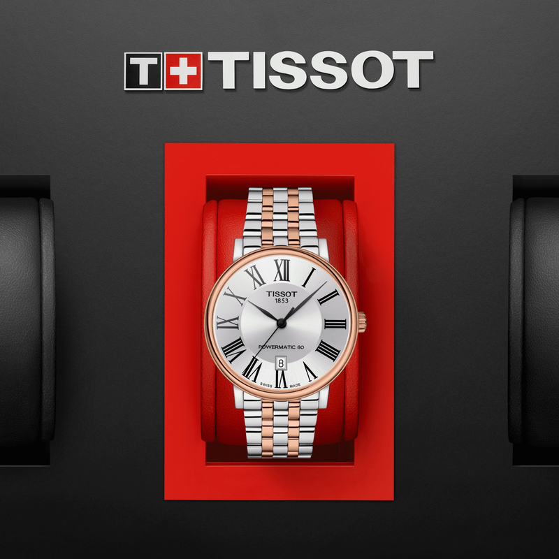 Tissot Carson Premium Powermatic 80 Silver Dial Two Tone Steel Strap Watch For Men - T122.407.22.033.00