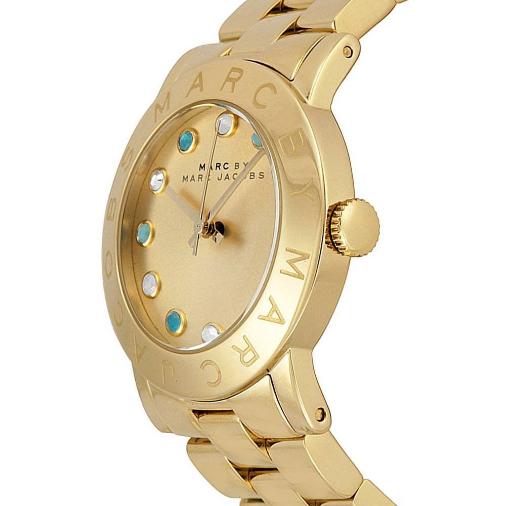 Marc Jacobs Amy Dexter Gold Dial Gold Stainless Steel Strap Watch 