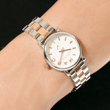 Marc Jacobs Baker White Dial Two Tone Stainless Steel Strap Watch for Women - MBM3331