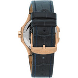 Maserati Potenza 42mm Rose Gold & Blue Dial Blue Leather Strap Watch For Men - R8851108027