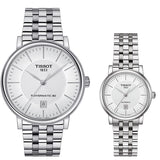 Tissot T Classic Carson Premium Powermatic 80 White Dial Silver Steel Strap Watch For Men - T122.407.11.031.00