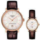 Tissot T Classic Carson Premium White Dial Brown Leather Strap Watch for Women - T122.207.36.031.00