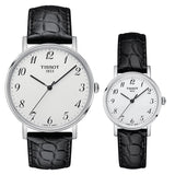 Tissot Everytime Desire Medium White Dial Black Leather Strap Watch For Men - T109.410.16.032.00