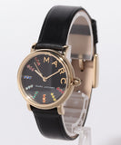 Marc Jacobs Roxy Black Dial Black Leather Strap Watch for Women - MJ1592