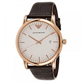 Emporio Armani Luigi White Dial Brown Leather Strap Watch For Men - AR2502