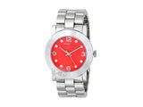 Marc Jacobs Amy Red Dial Silver Stainless Steel Strap Watch for Women - MBM3302