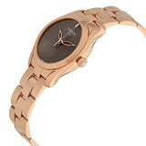 Tissot T Wave Anthracite Dial Rose Gold Steel Strap Watch For Women - T112.210.33.061.00