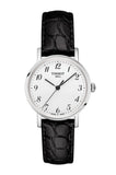 Tissot Everytime Desire Medium White Dial Black Leather Strap Watch For Men - T109.410.16.032.00