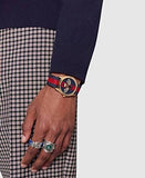 Gucci G Timeless Bee Red & Blue Dial Red Two Tone Nylon Strap Watch For Men - YA1264061