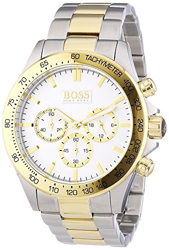 Hugo Boss Ikon Chronograph Silver Dial Two Tone Steel Strap Watch for Men - 1512960