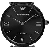 Emporio Armani Ceramica Black Dial Black Ceramic Strap Watch For Women - AR1487