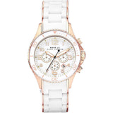 Marc Jacobs Rock Chronograph White Dial White Stainless Steel Strap Watch for Women - MBM2547